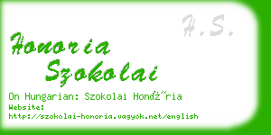honoria szokolai business card